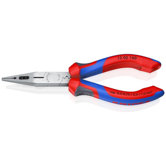 Knipex Verdrahtungszange, mit Mehrkomponenten-Hüllen, schwarz atramentiert 160 mm