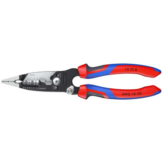 Knipex WireStripper Multifunktions-Elektrikerzangen amerikanisches Modell, mit Mehrkomponenten-Hüllen, schwarz atramentiert 200 mm
