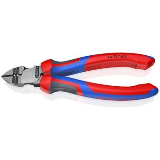 Knipex Abisolier-Seitenschneider, mit Mehrkomponenten-Hüllen, schwarz atramentiert 160 mm