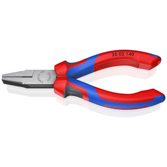 Knipex Flachzange, mit Mehrkomponenten-Hüllen, schwarz atramentiert 140 mm