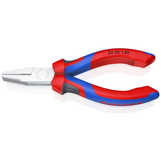 Knipex Flachzange, mit Mehrkomponenten-Hüllen, verchromt 140 mm