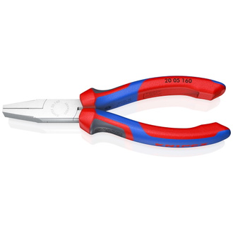 Knipex Flachzange, mit Mehrkomponenten-Hüllen, verchromt 160 mm