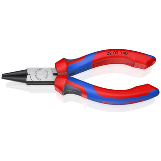 Knipex Rundzange, mit Mehrkomponenten-Hüllen, schwarz atramentiert 140 mm