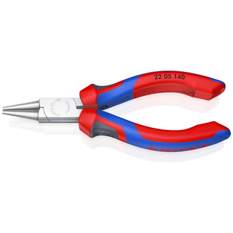 Knipex Rundzange, mit Mehrkomponenten-Hüllen, verchromt 140 mm