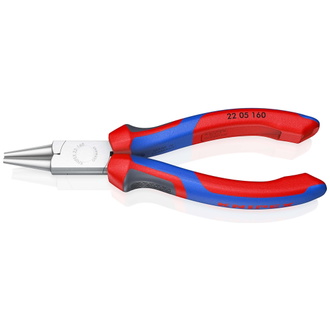 Knipex Rundzange, mit Mehrkomponenten-Hüllen, verchromt 160 mm