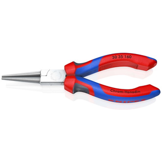 Knipex Langbeckzange, mit Mehrkomponenten-Hüllen, verchromt 160 mm, runde Backen