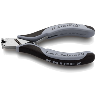 Knipex Elektronik-Vornschneider ESD, mit Mehrkomponenten-Hüllen, 115 mm, Art.Nr. 64 12 115 ESD