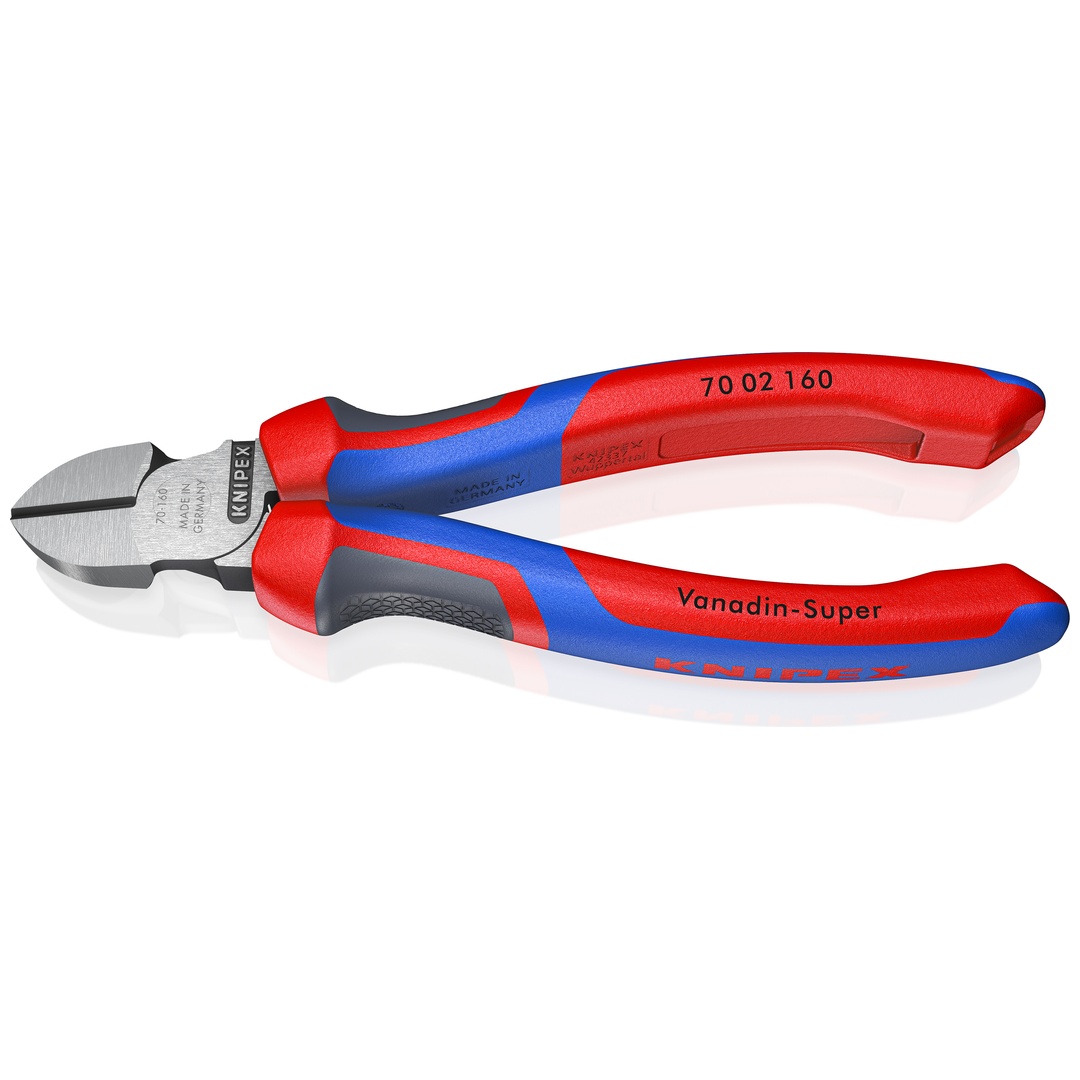Knipex Seitenschneider, mit Mehrkomponenten-Hüllen, schwarz atramentiert 160 mm