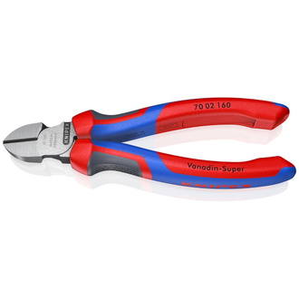 Knipex Seitenschneider, mit Mehrkomponenten-Hüllen, schwarz atramentiert 160 mm