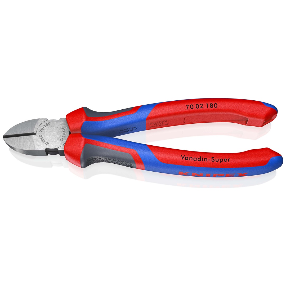 Knipex Seitenschneider, mit Mehrkomponenten-Hüllen, schwarz atramentiert 180 mm