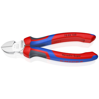 Knipex Seitenschneider, mit Mehrkomponenten-Hüllen, verchromt 160 mm