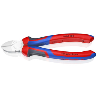 Knipex Seitenschneider, mit Mehrkomponenten-Hüllen, verchromt 180 mm