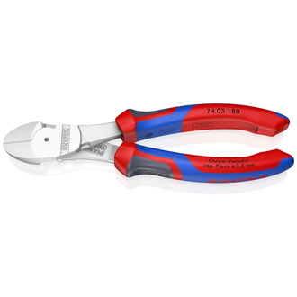 Knipex Kraft-Seitenschneider, mit Mehrkomponenten-Hüllen, verchromt 180 mm