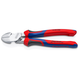 Knipex Kraft-Seitenschneider, mit Mehrkomponenten-Hüllen, verchromt 200 mm
