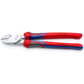 Knipex Kraft-Seitenschneider, mit Mehrkomponenten-Hüllen, verchromt 250 mm