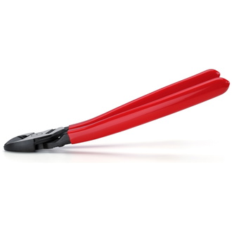 Knipex Kraft-Seitenschneider, mit Kunststoff überzogen, schwarz atramentiert, 200 mm, Backen gewinkelt, 25°