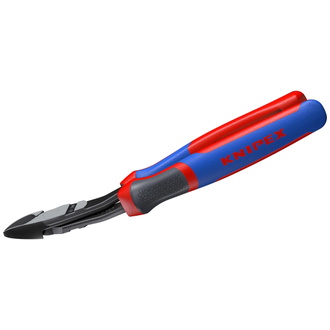 Knipex Kraft-Seitenschneider, mit Mehrkomponenten-Hüllen, schwarz atramentiert 200 mm, Art.Nr. 74 22 200