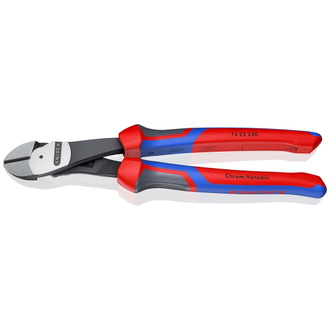 Knipex Kraft-Seitenschneider, mit Mehrkomponenten-Hüllen, schwarz atramentiert 250 mm, Art.Nr. 74 22 250