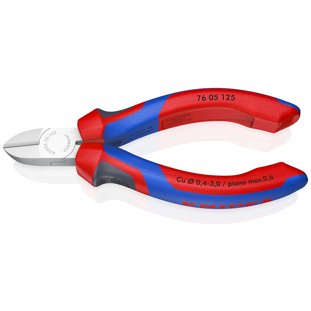 Knipex 76 05 125 Elektrotechnik und Feinwerktechnik Seitenschneider mit Facette 125 mm