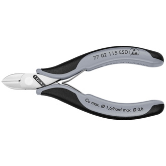 Knipex Elektronik-Seitenschneider ESD, mit Mehrkomponenten-Hüllen, 115 mm, Art.Nr. 77 02 115 ESD