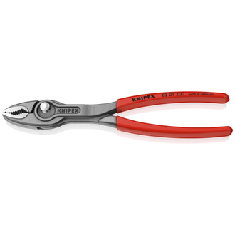 Knipex TwinGrip Frontgreifzange, mit rutschhemmendem Kunststoff überzogen, schwarz atramentiert 200 mm