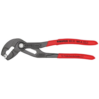 Knipex Federbandschellenzange, mit rutschhemmendem Kunststoff überzogen, grau atramentiert 180 mm