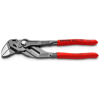 Knipex Zangenschlüssel Zange und Schraubenschlüssel in einem Werkzeug mit Kunststoff überzogen grau atramentiert 180 mm