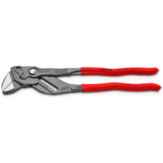 Knipex Zangenschlüssel Zange und Schraubenschlüssel in einem Werkzeug, mit rutschhemmendem Kunststoff überzogen, grau atramentiert 300 mm