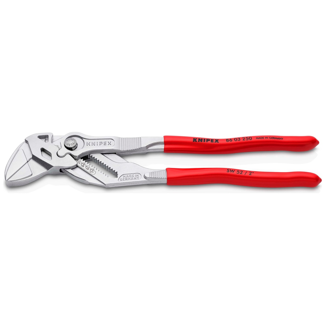 Knipex Zangenschlüssel Zange und Schraubenschlüssel in einem Werkzeug mit Kunststoff überzogen verchromt 250 mm