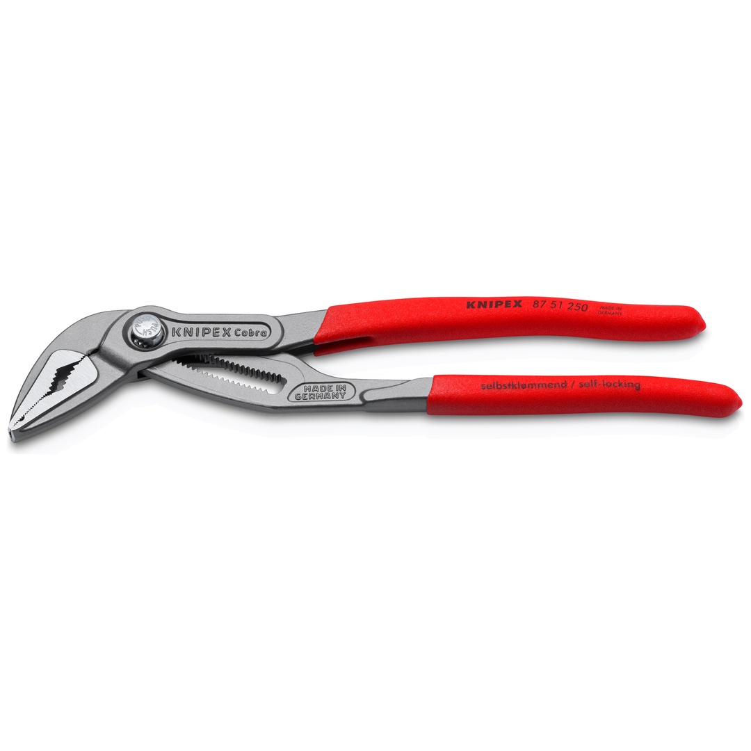Knipex Cobra ES Wasserpumpenzange extra-schlank, mit rutschhemmendem Kunststoff überzogen, grau atramentiert 250 mm