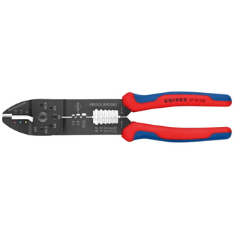 Knipex Crimpzange, mit Mehrkomponenten-Hüllen, schwarz lackiert 240 mm, Oval-Crimp, F-Crimp