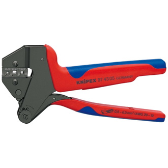 Knipex Crimp-Systemzange für auswechselbare Crimpeinsätze, mit Mehrkomponenten-Hüllen, brüniert, 200 mm, Art.Nr. 97 43 05