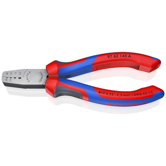 Knipex Crimpzange für Aderendhülsen, mit Mehrkomponenten-Hüllen, 145 mm