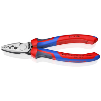 Knipex Crimpzange für Aderendhülsen, mit Mehrkomponenten-Hüllen, 180 mm