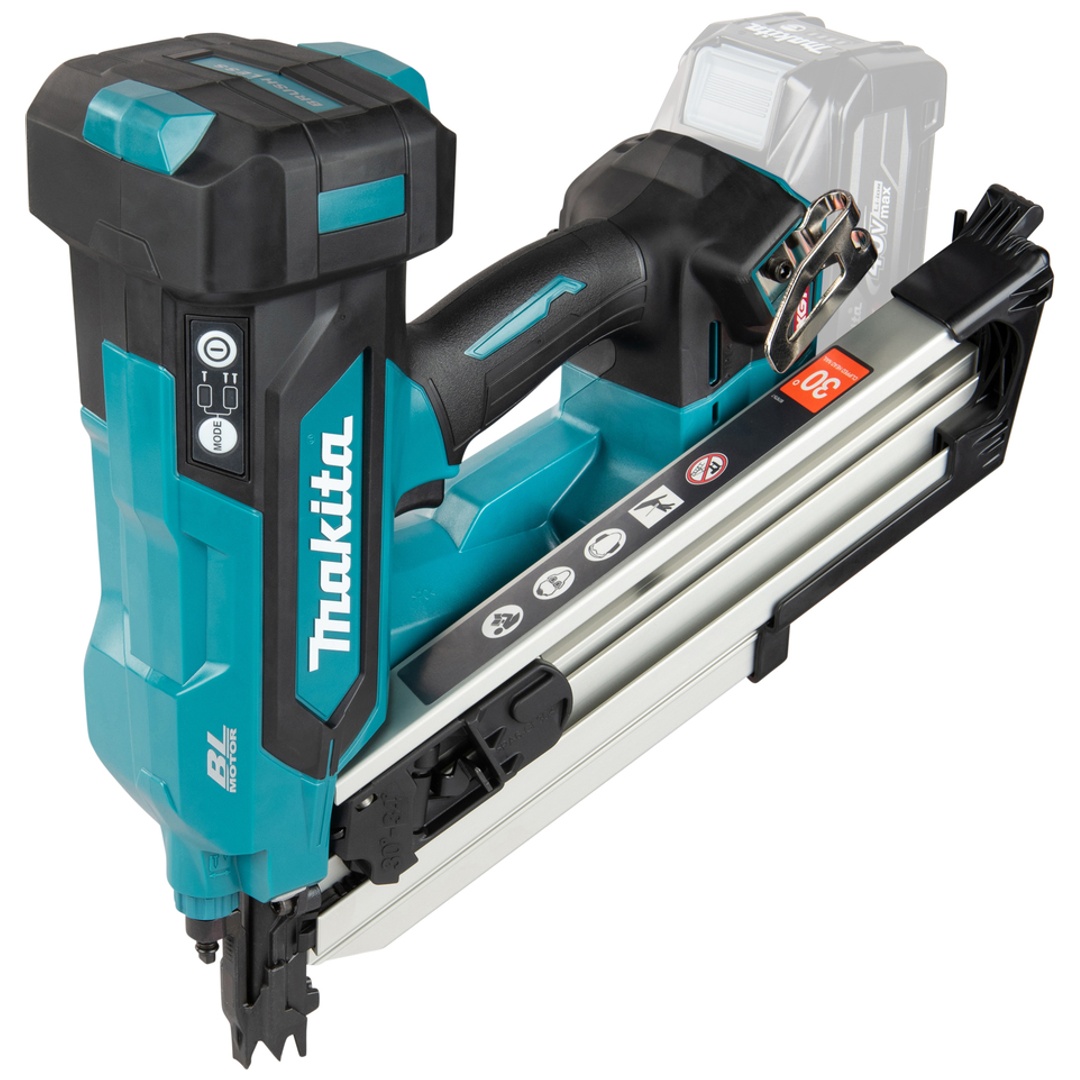 Makita Akku-Streifennagler BN001GZ, 40 V, 50-90 mm, D-Kopf 30°-34°, incl. Zubehör, Karton