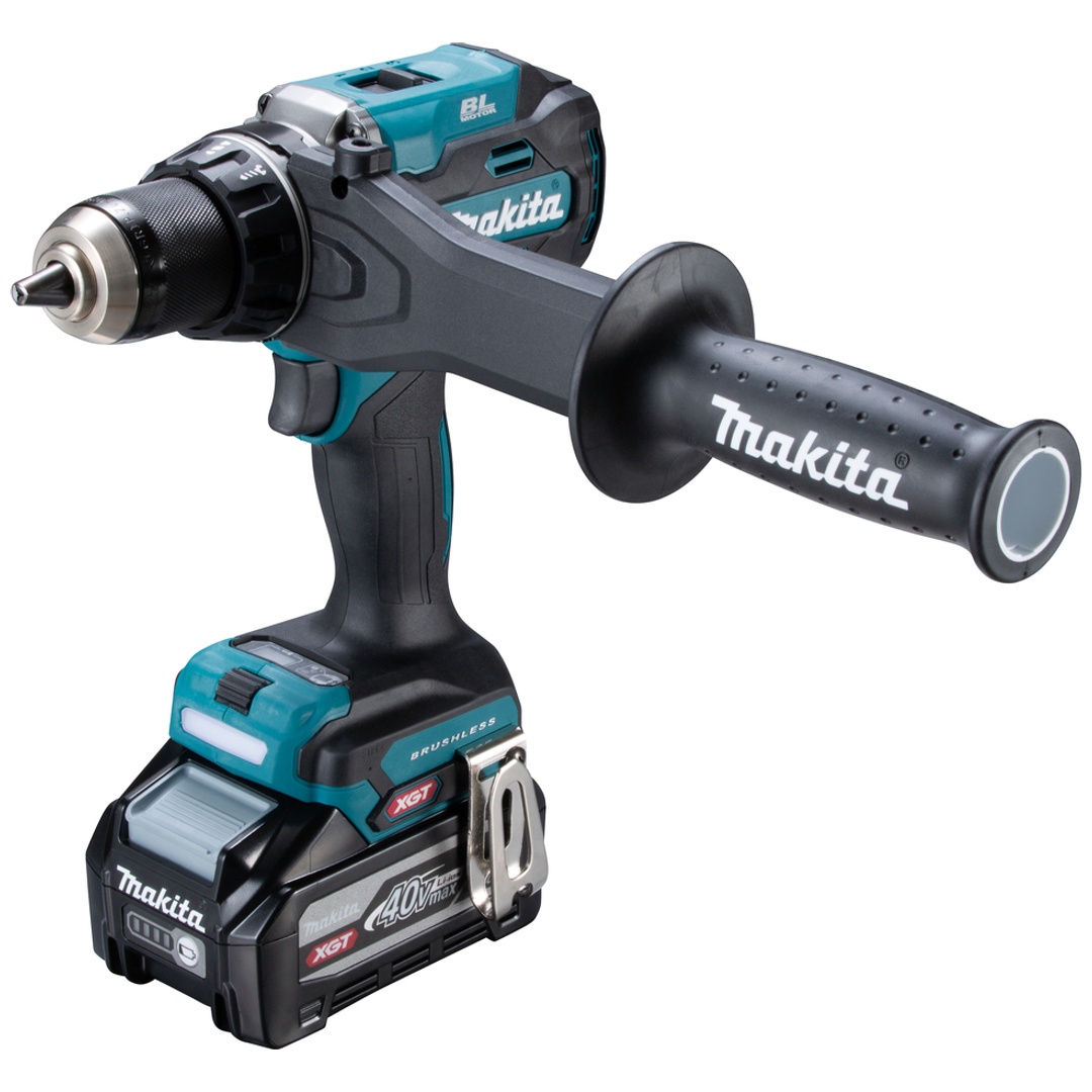 Makita Akku-Bohrschrauber DF003GU201, 40 V, incl. 2x Akku 4 Ah, Schnellladegerät, Zubehör, MAKPAC