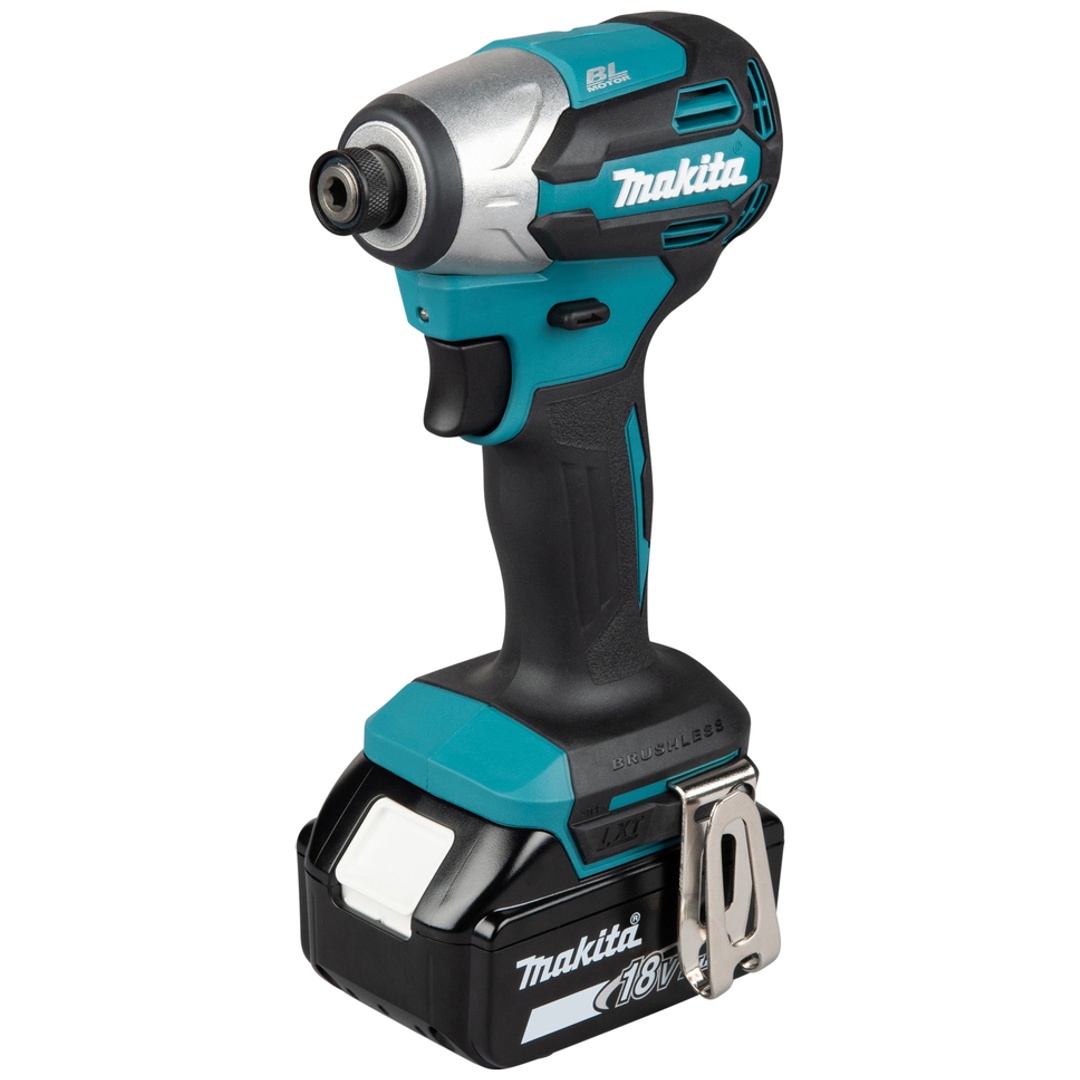 Makita Akku-Schlagschrauber DTD158RTJ, 18 V, incl. 2x Akku LXT 5 Ah, Schnellladegerät, Zubehör, MAKPAC