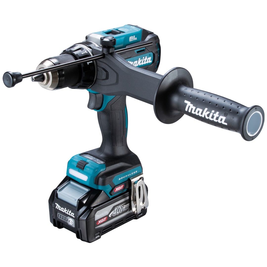 Makita Akku-Schlagbohrschrauber HP003GU201, 40 V, incl. 2x Akku XGT 4 Ah, Schnellladegerät, Zubehör, MAKPAC