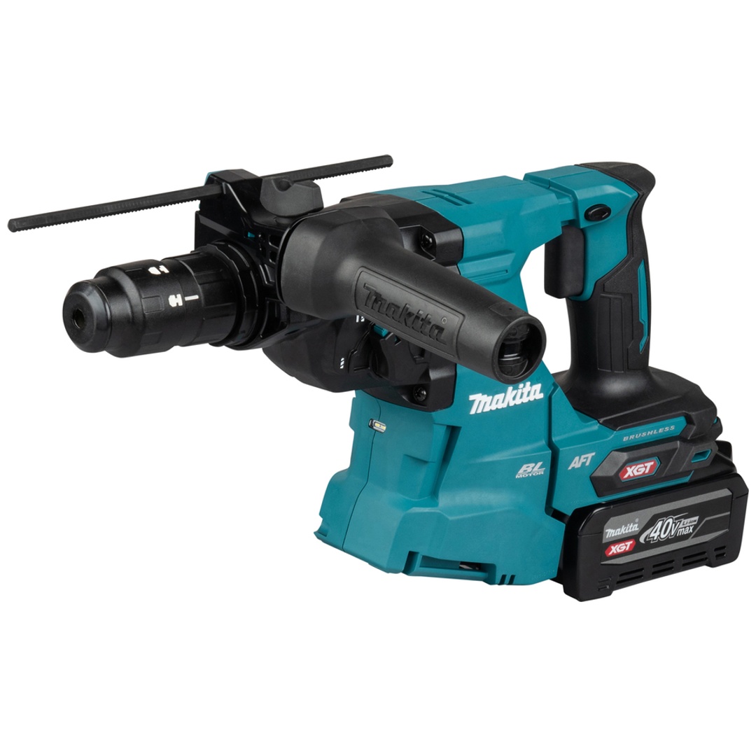 Makita Akku-Kombihammer HR012GU201, 40 V, SDS-plus, incl. 2x Akku XGT 40 Ah, Schnellladegerät, Zubehör, MAKPAC