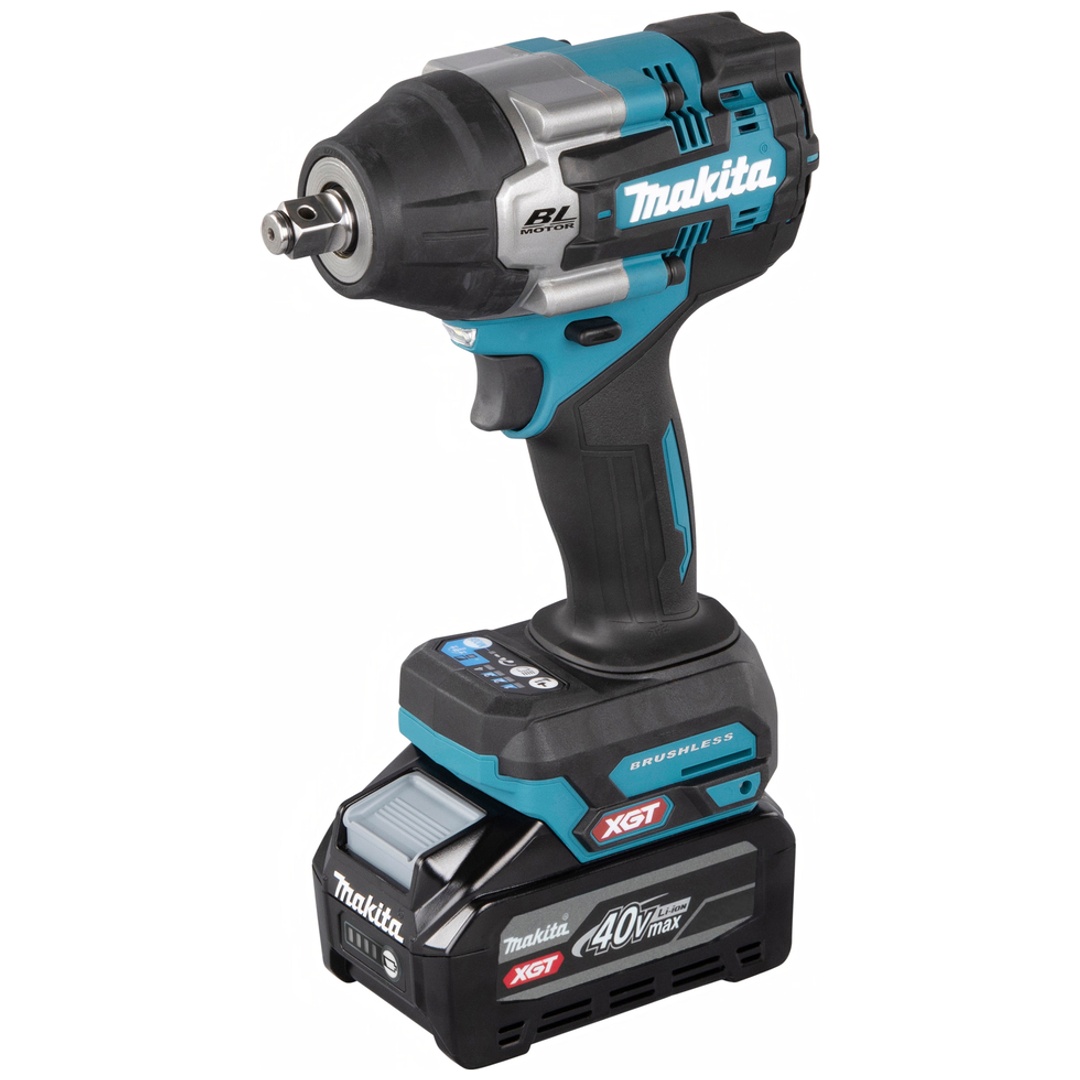 Makita Akku-Schlagschrauber TW007GU201, XGT, 40 V, incl. 2x Akku XGT 4 Ah, Schnellladegerät, Zubehör, MAKPAC
