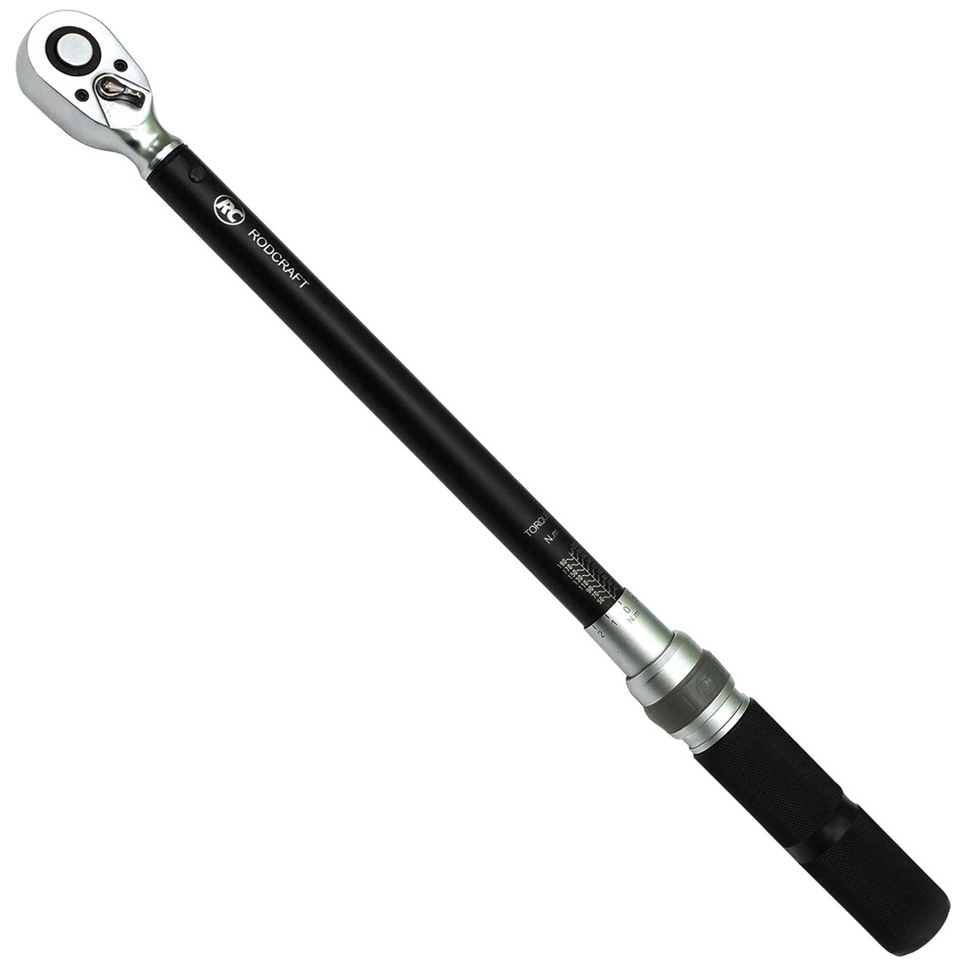 Rodcraft Drehmomentschlüssel 1/2, 40 Nm bis 200 Nm, 520 mm lang, 2,02 kg Gewicht, Skala 0,5 Nm, im Koffer