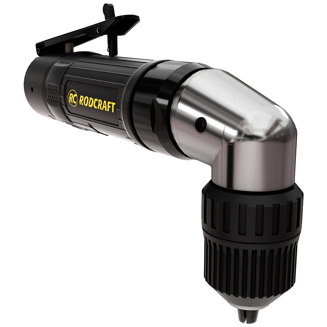 Rodcraft Druckluft-Bohrmaschine RC4660, Drehzahl 1400 U/min, 300 W, bis 10 mm, 90° gewinkelter Bohrkopf