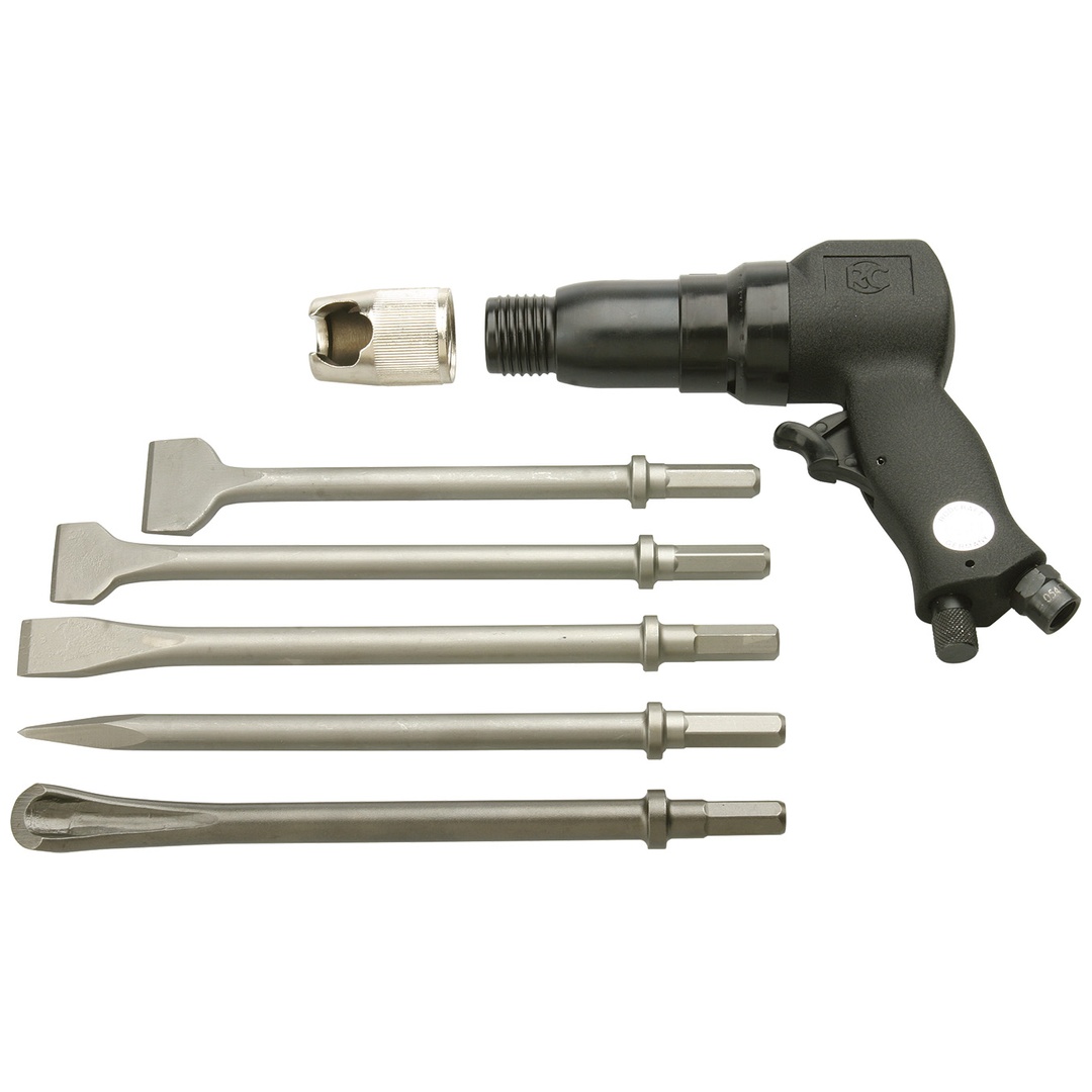 Rodcraft Werkzeug-Set RC5150: Druckluft-Meißelhammer Rodcraft für Stein/ Beton, inkl. 1x Rodcraft RC5100 Meißelhammer, HEX 11 mm, 6 J Schlagkraft, 300