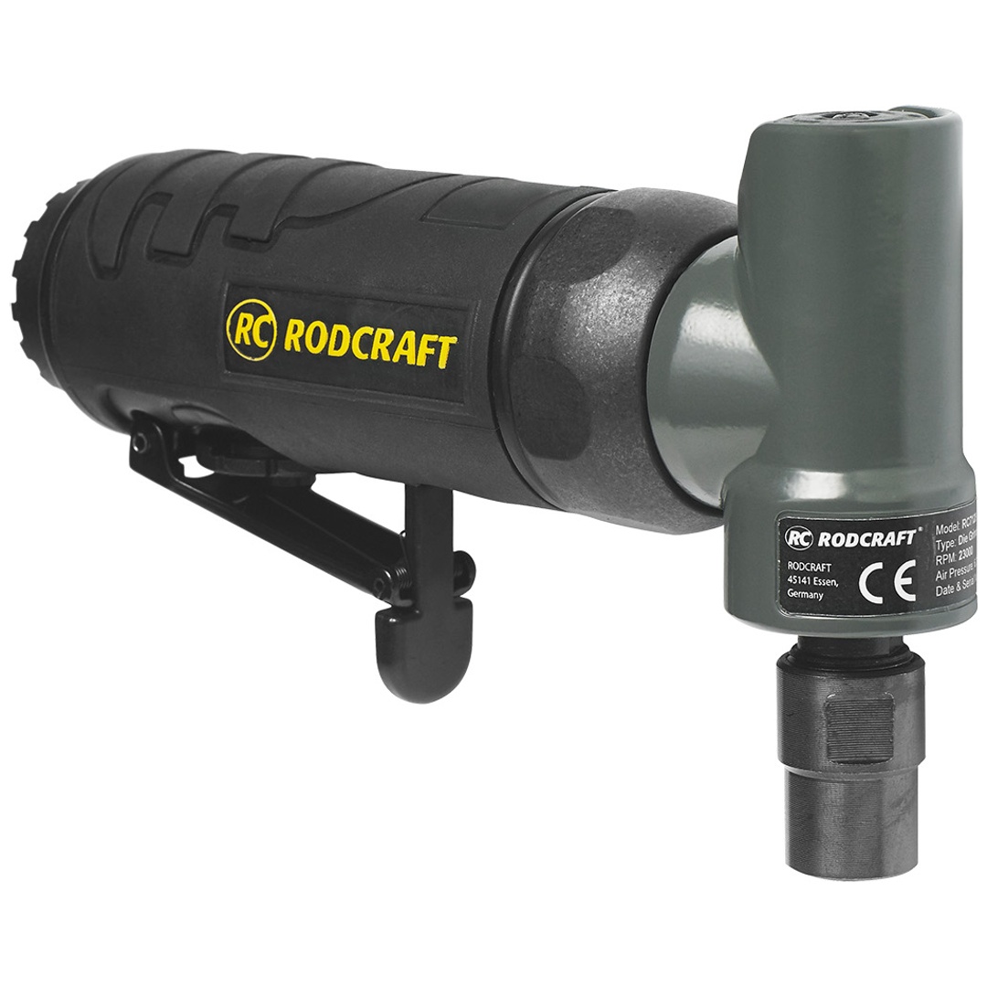 Rodcraft Druckluft-Stabschleifer RC7128, abgewinkelte Form, Spannzange 6 mm, 400 W, Drehzahl 23000 U/min