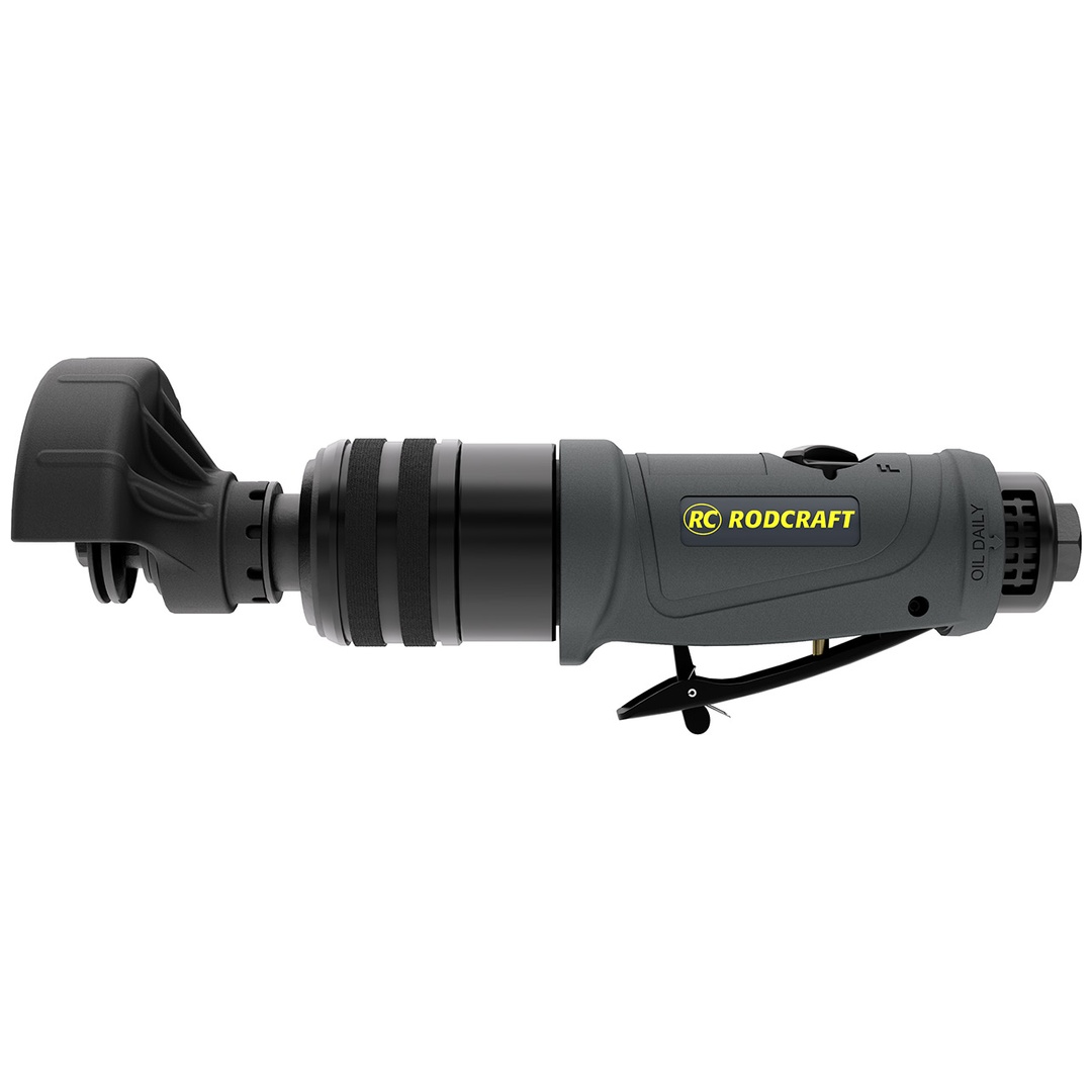 Rodcraft Druckluft-Trennschleifer RC7199, Trennschneider mit flexiblem Kopf (3 Positionen: gerade, 25° nach oben/unten), 75 mm, 16000 U/min, 440 W, oh