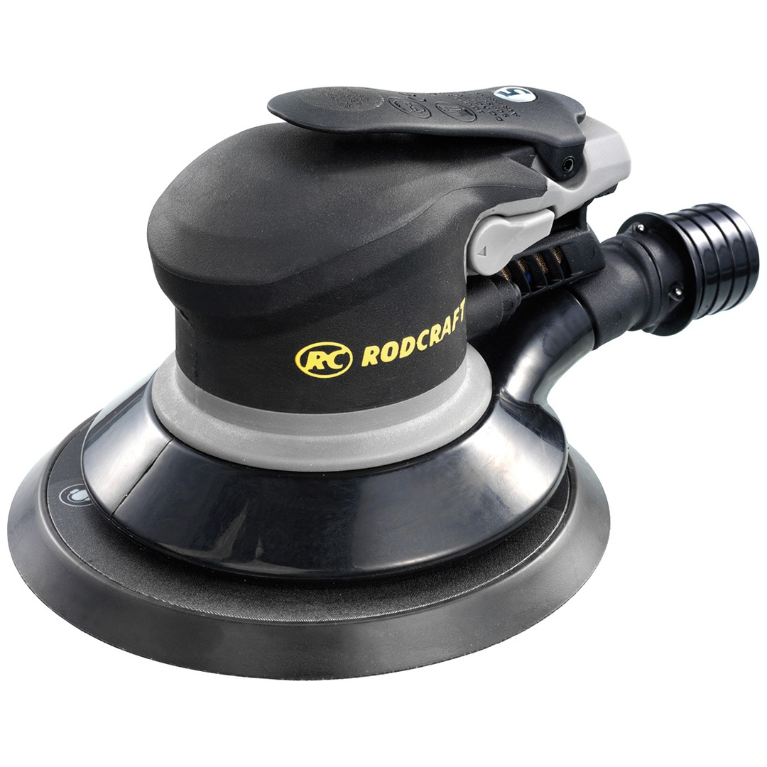 Rodcraft Druckluft-Exzenterschleifer RC7710V6, Schleifteller-Ø 150 mm, Drehzahl 10000 U/min, 10 mm Hub, Einhand-Version