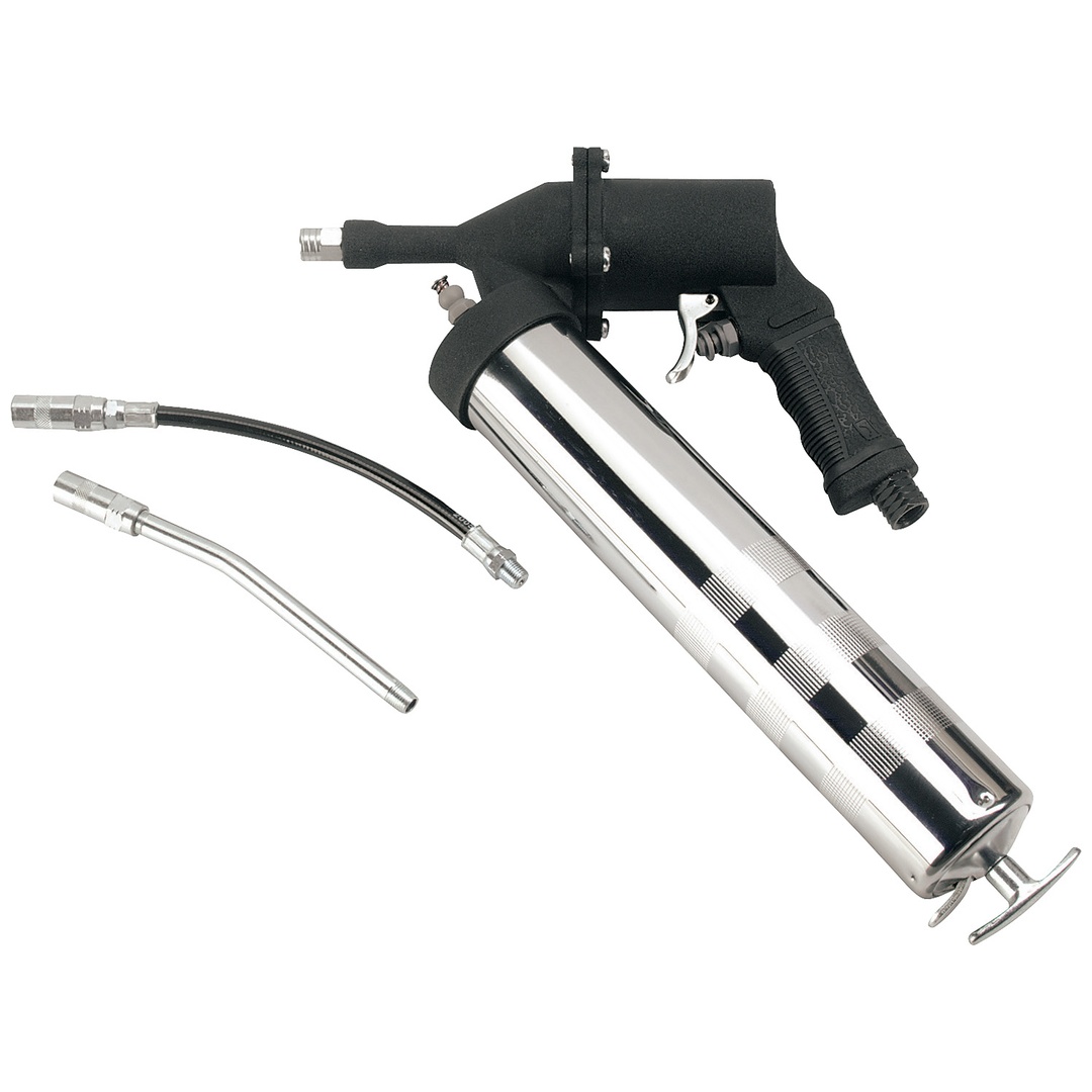 Rodcraft Druckluft-Fettpresse RC8141, für Kartuschen 215 x 50 mm (400 ml), Beutel oder Direktbefüllung über Schmiermitteltank, Durchflussrate: kontinu