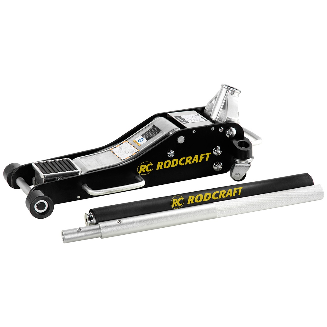 Rodcraft Rangier-Wagenheber mit 2 Tonnen Hubkraft, min. Höhe 85 mm, max. Höhe 460 mm, Chassis Länge 695 mm, 20,5 kg Gewicht,