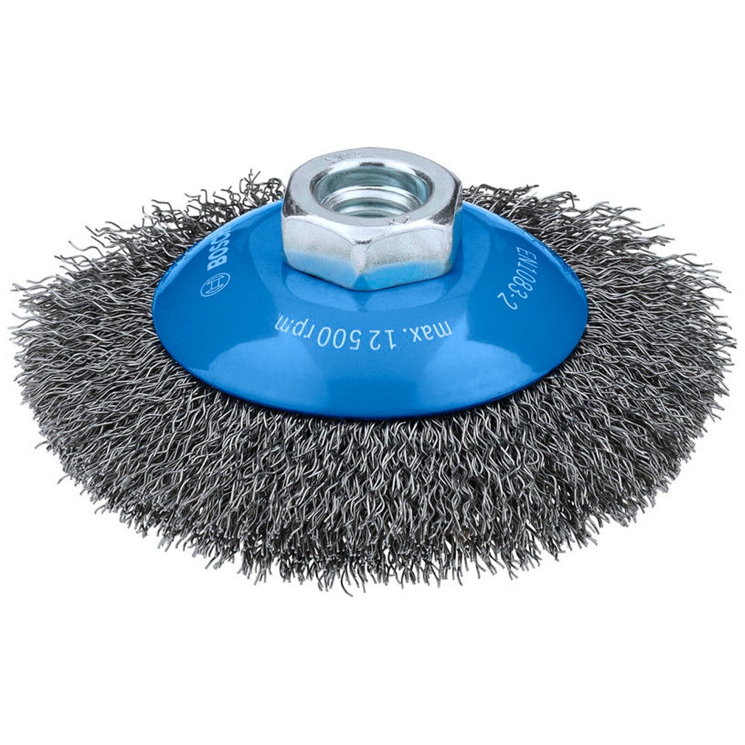Bosch Metal clean Kegelbürste, 100 x 0,5 mm, M14, gewellt