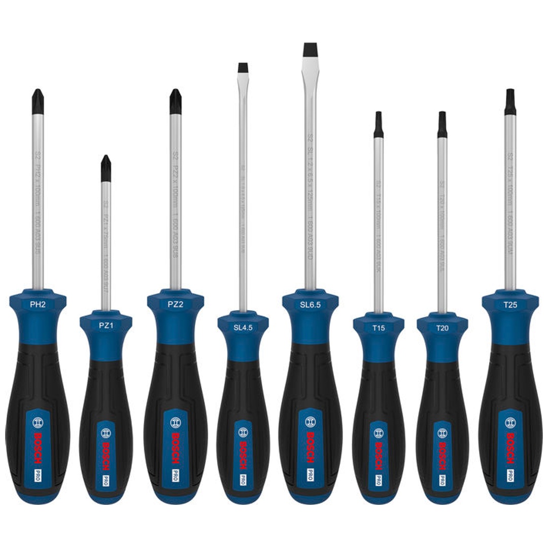 Bosch PRO Schraubendreher-Set PH/PZ/SL/TX, 8-tlg.